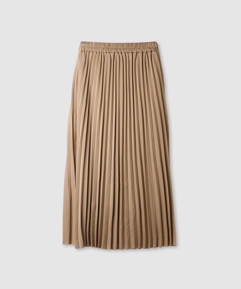 milli de l'air サテンストレッチプリーツスカート レディース