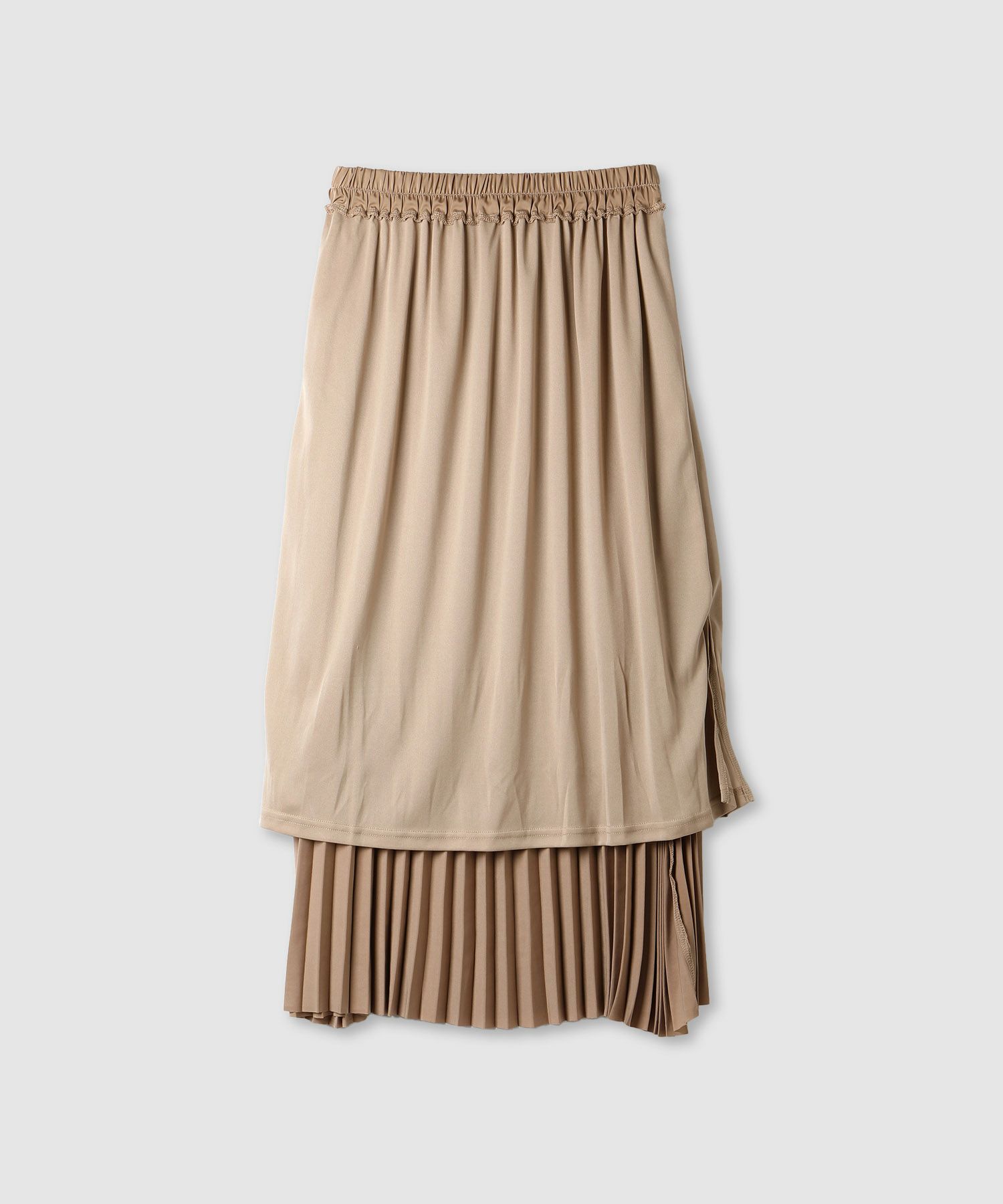 milli de l'air サテンストレッチプリーツスカート レディース