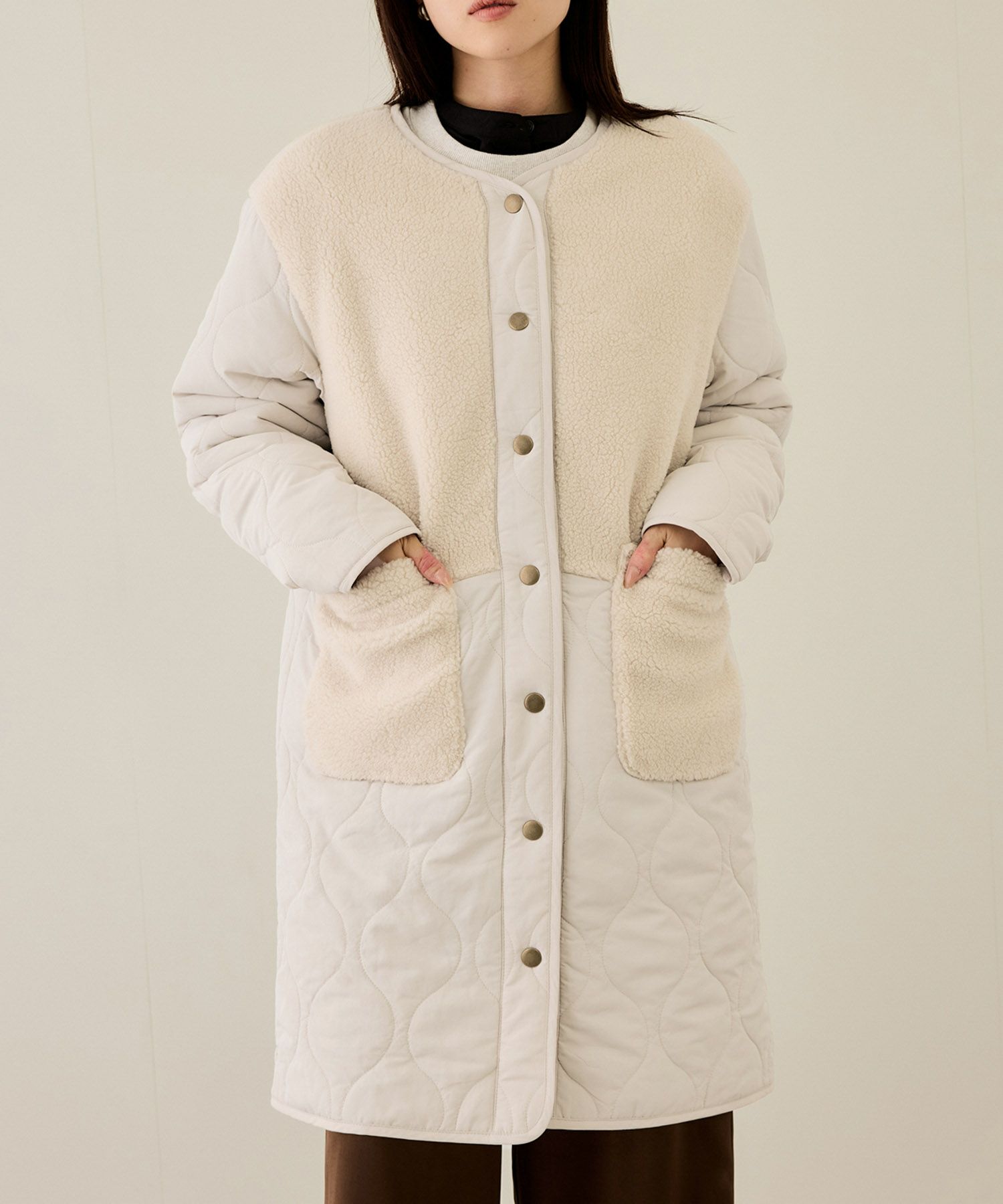 [最終さらに50%OFF]nAvy  グラムスキルトボア切替コート レディース商品画像-1