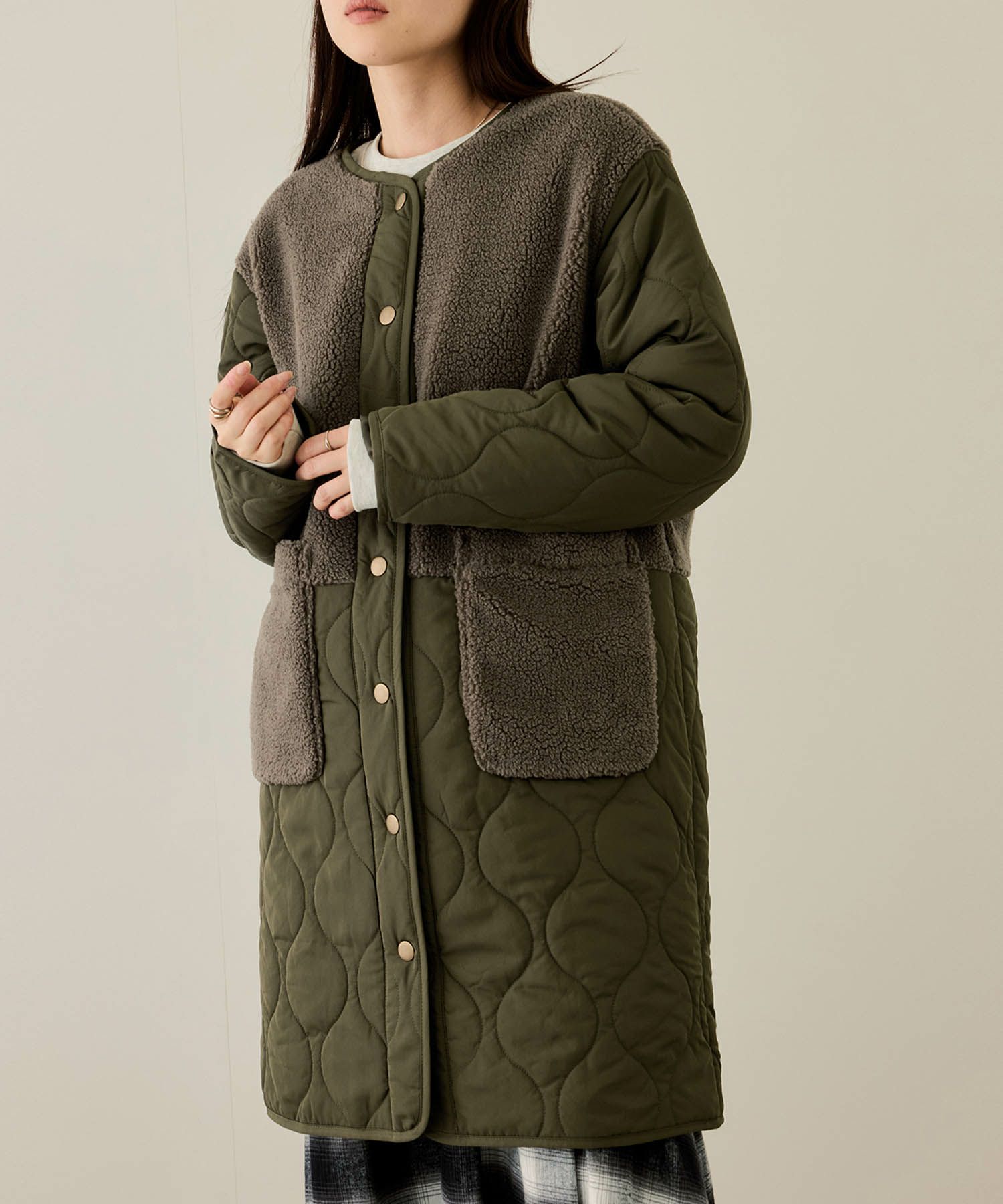 [最終さらに50%OFF]nAvy  グラムスキルトボア切替コート レディース商品画像-3