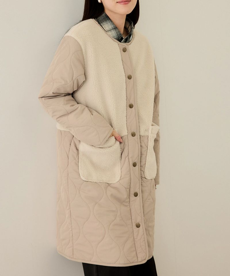 [最終さらに50%OFF]nAvy  グラムスキルトボア切替コート レディース商品画像-4