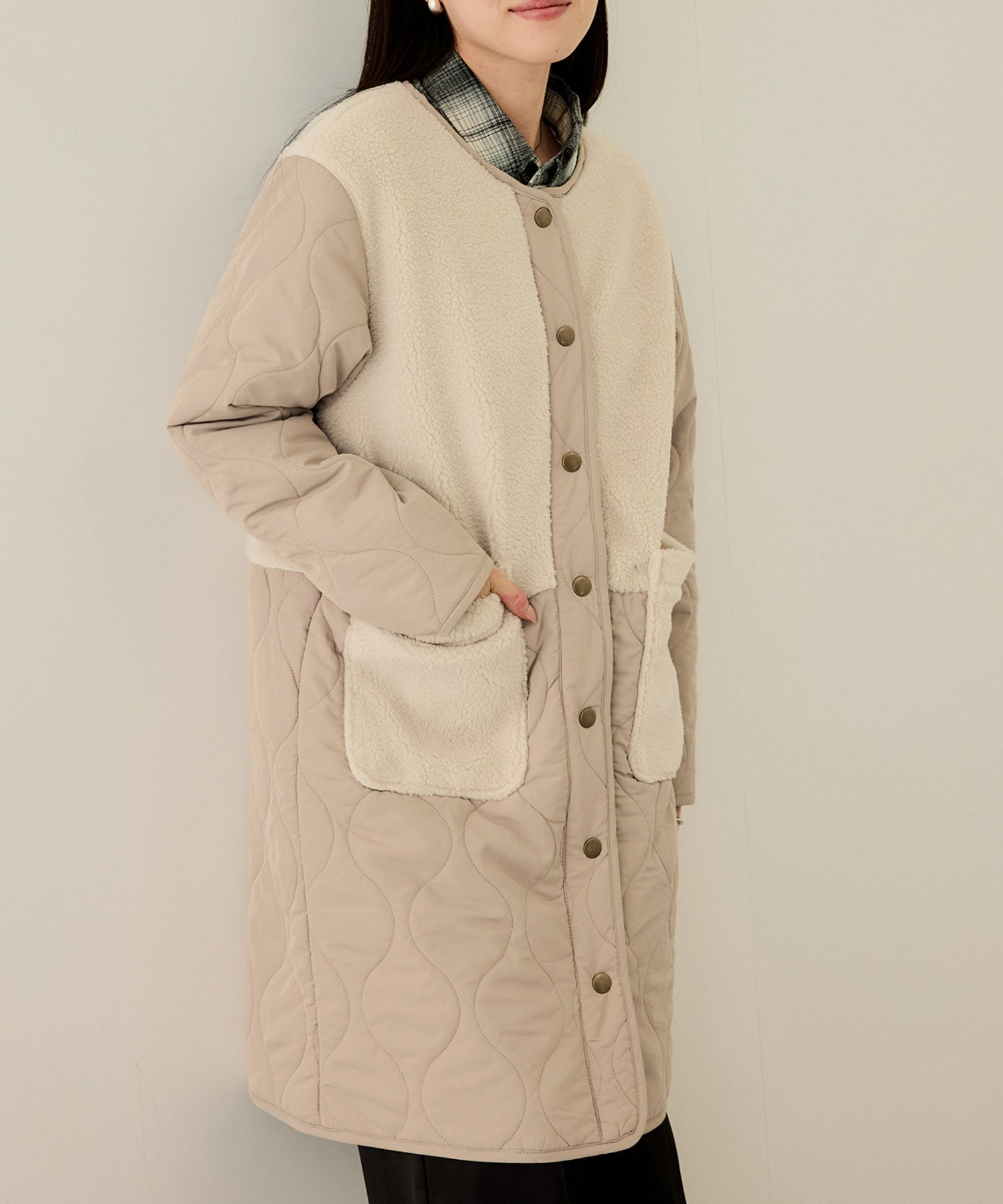 [値下げ]nAvy  グラムスキルトボア切替コート レディース商品サムネイル-4