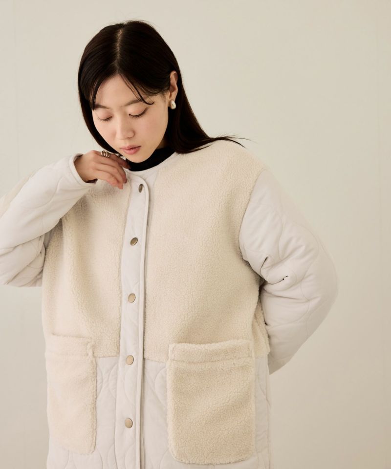 nAvy  グラムスキルトボア切替コート レディース商品画像-5