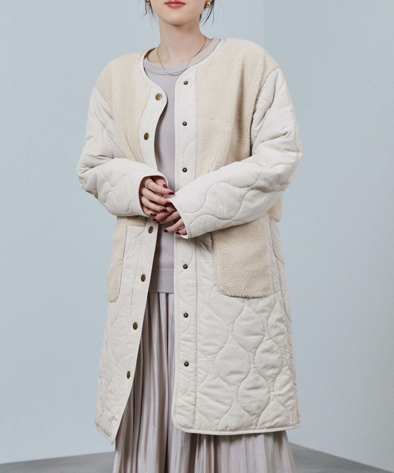 nAvy  グラムスキルトボア切替コート レディース商品画像-5