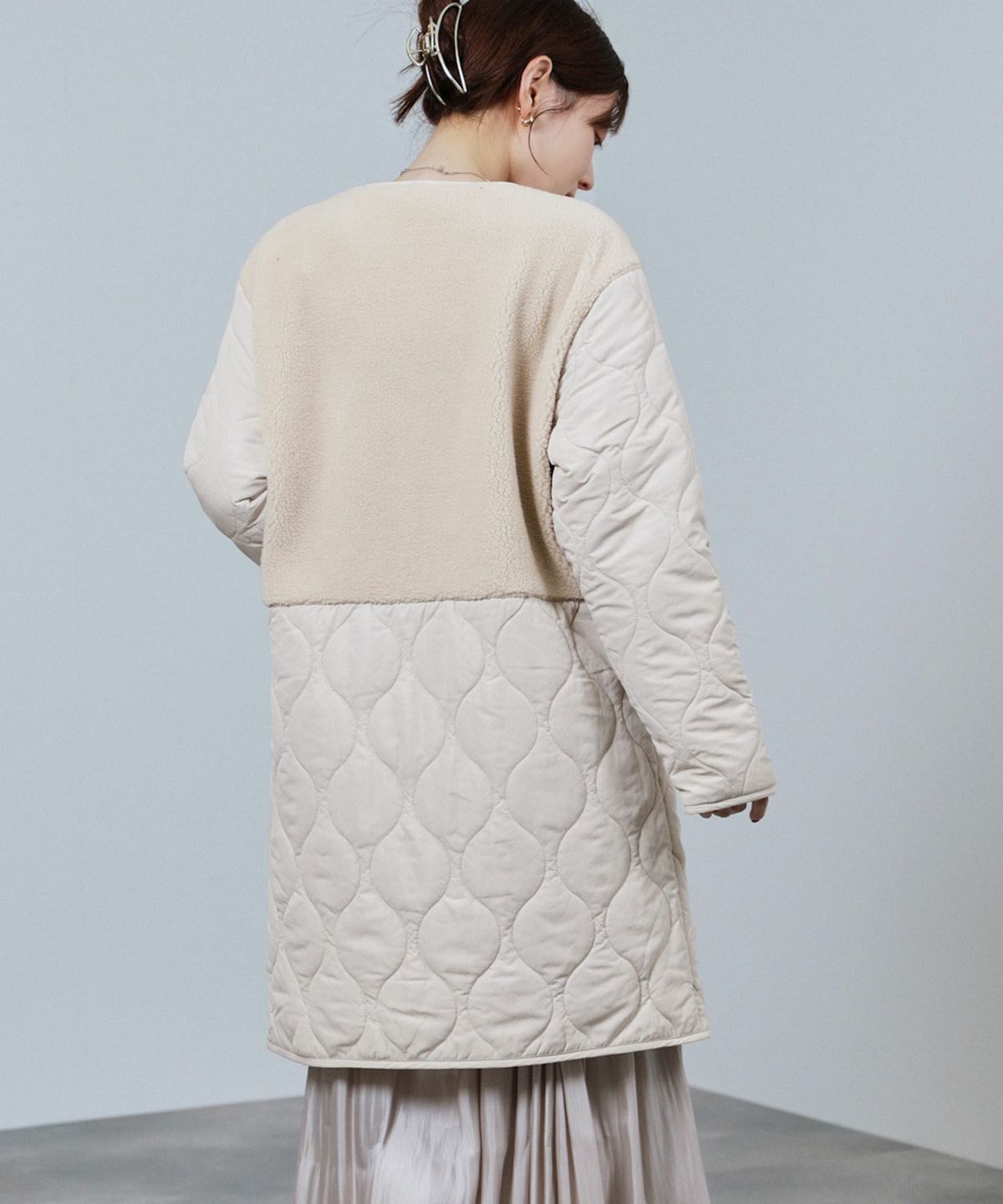 nAvy グラムスキルトボア切替コート レディース