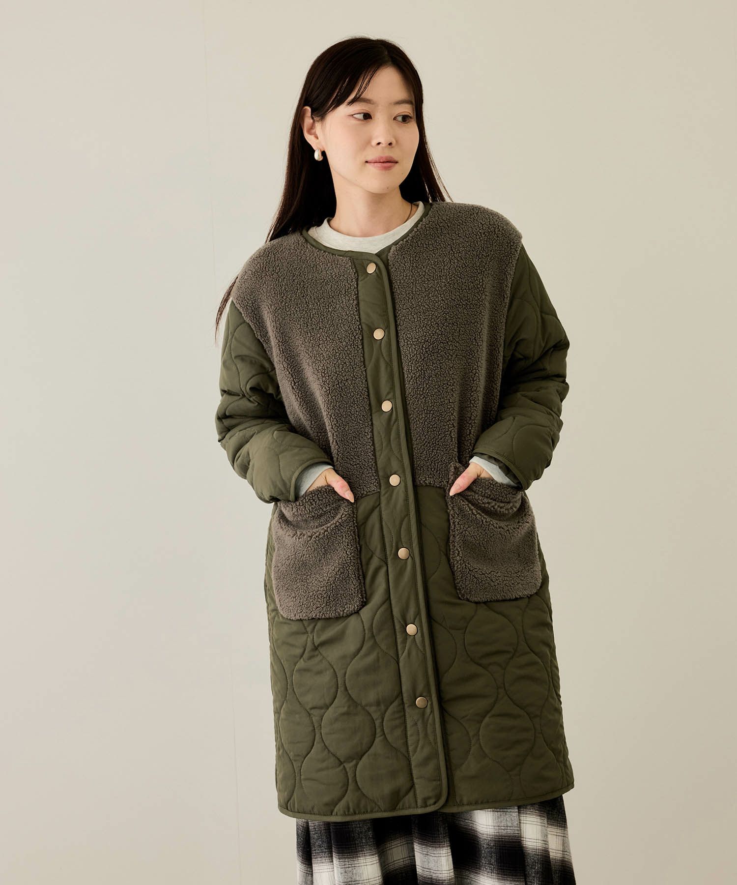 [値下げ]nAvy  グラムスキルトボア切替コート レディース商品サムネイル-9