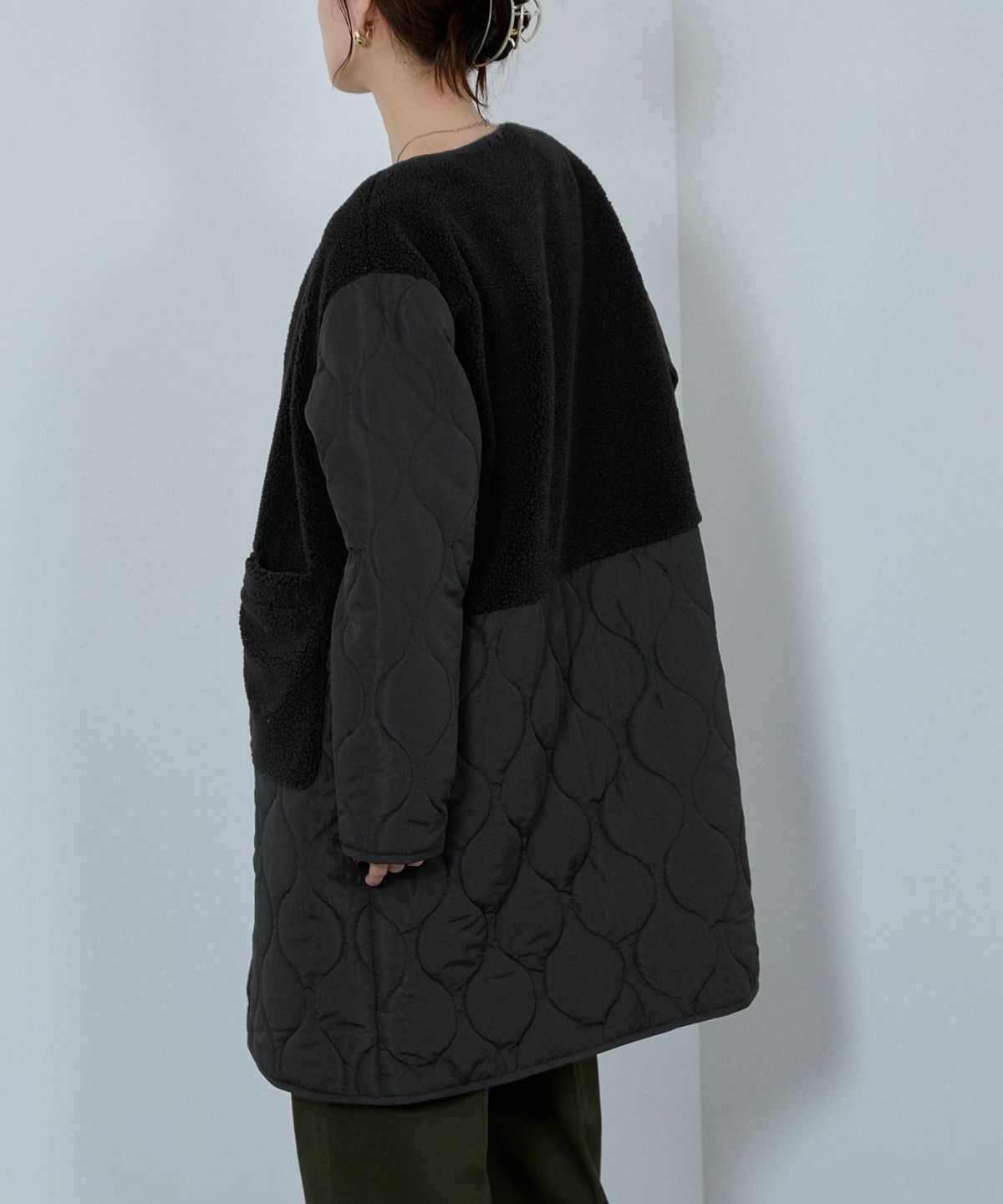 nAvy グラムスキルトボア切替コート レディース