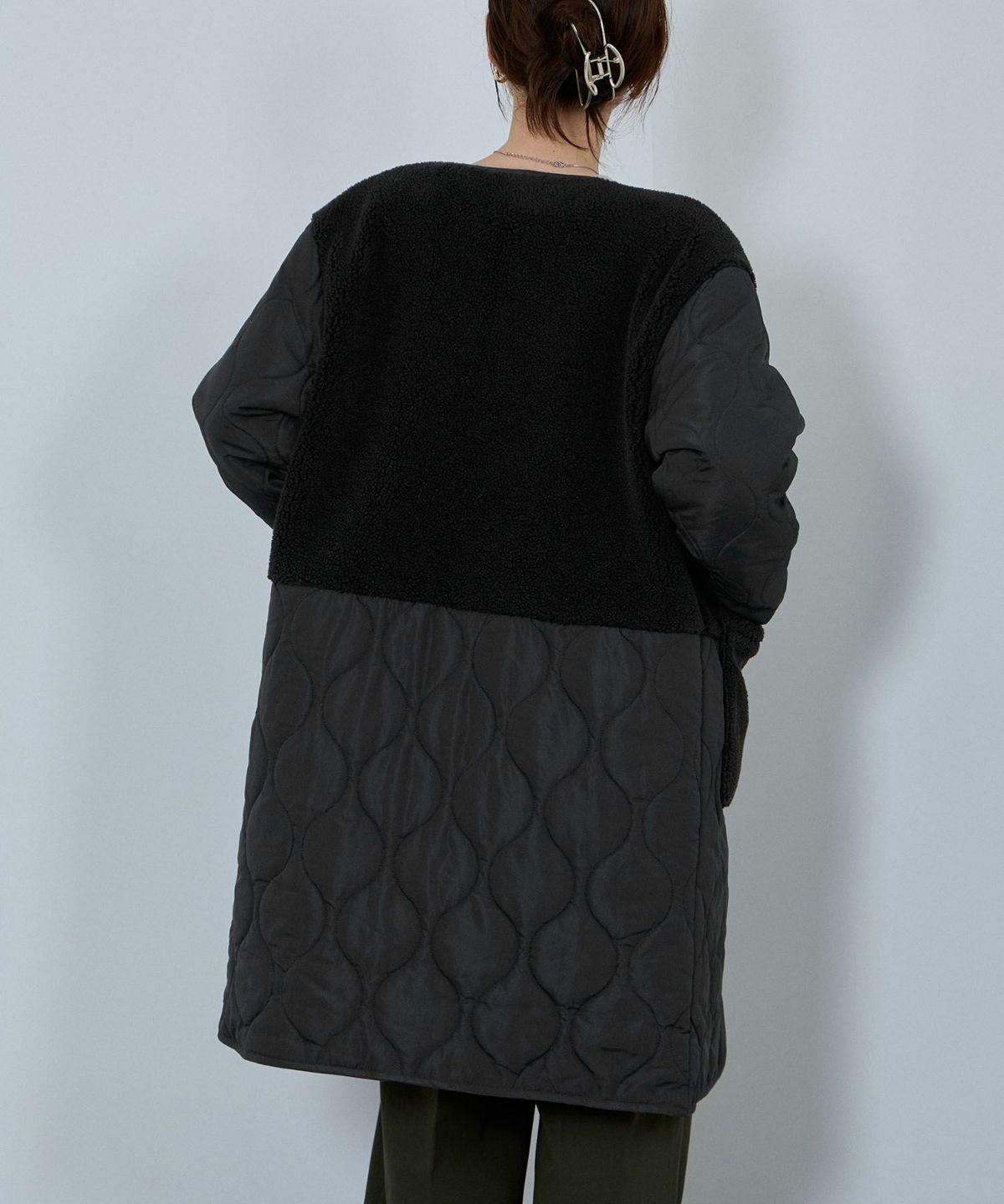 nAvy グラムスキルトボア切替コート レディース