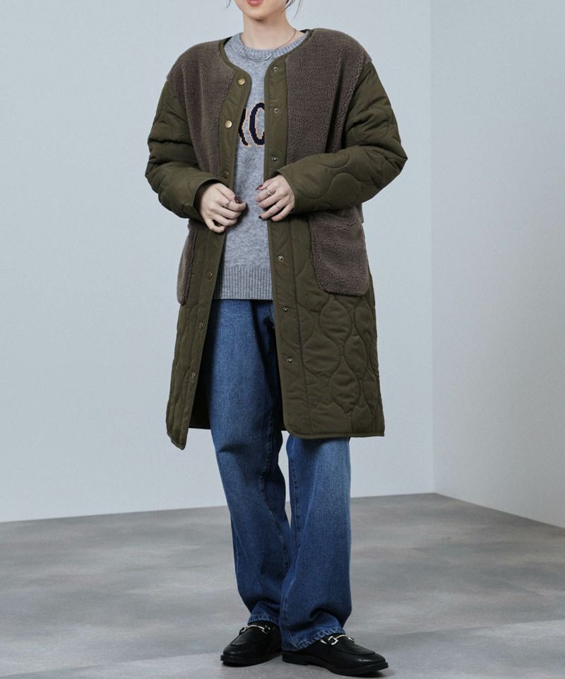 nAvy  グラムスキルトボア切替コート レディース商品画像-16