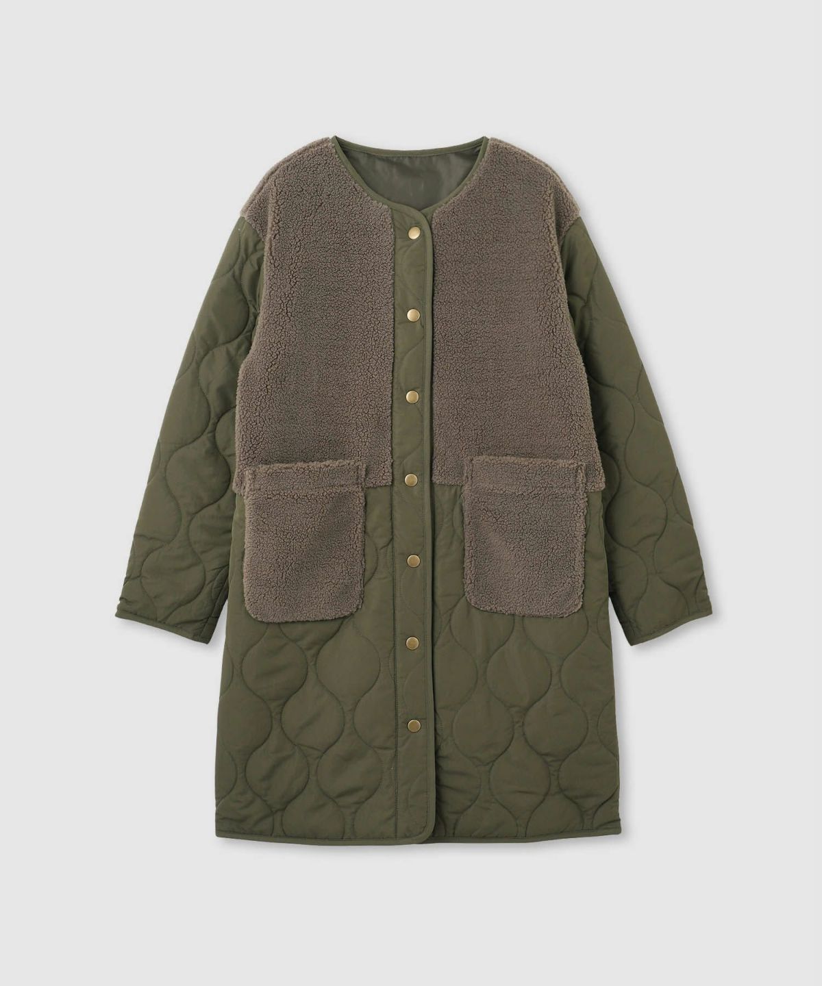 nAvy グラムスキルトボア切替コート レディースnAvy グラムスキルトボア切替コート レディース