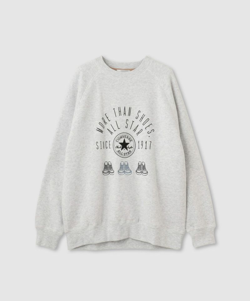 CONVERSE フロントシューズ刺繍裏シャギートレーナー レディース商品画像-2