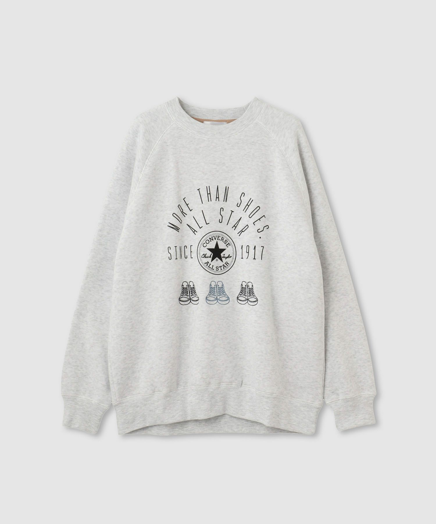 CONVERSE  フロントシューズ刺繍裏シャギートレーナー レディース商品画像-2