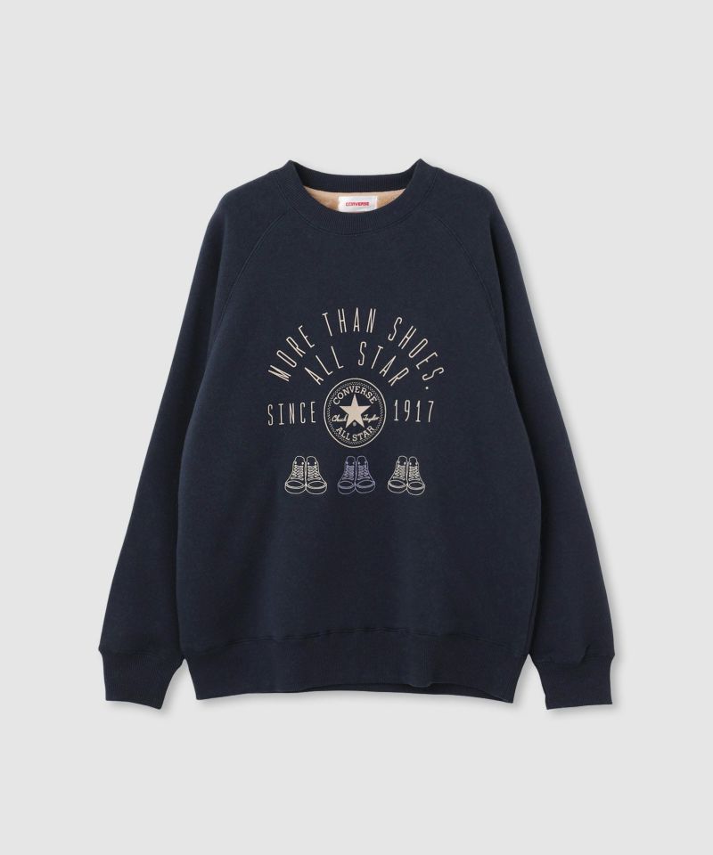 CONVERSE  フロントシューズ刺繍裏シャギートレーナー レディース商品画像-3