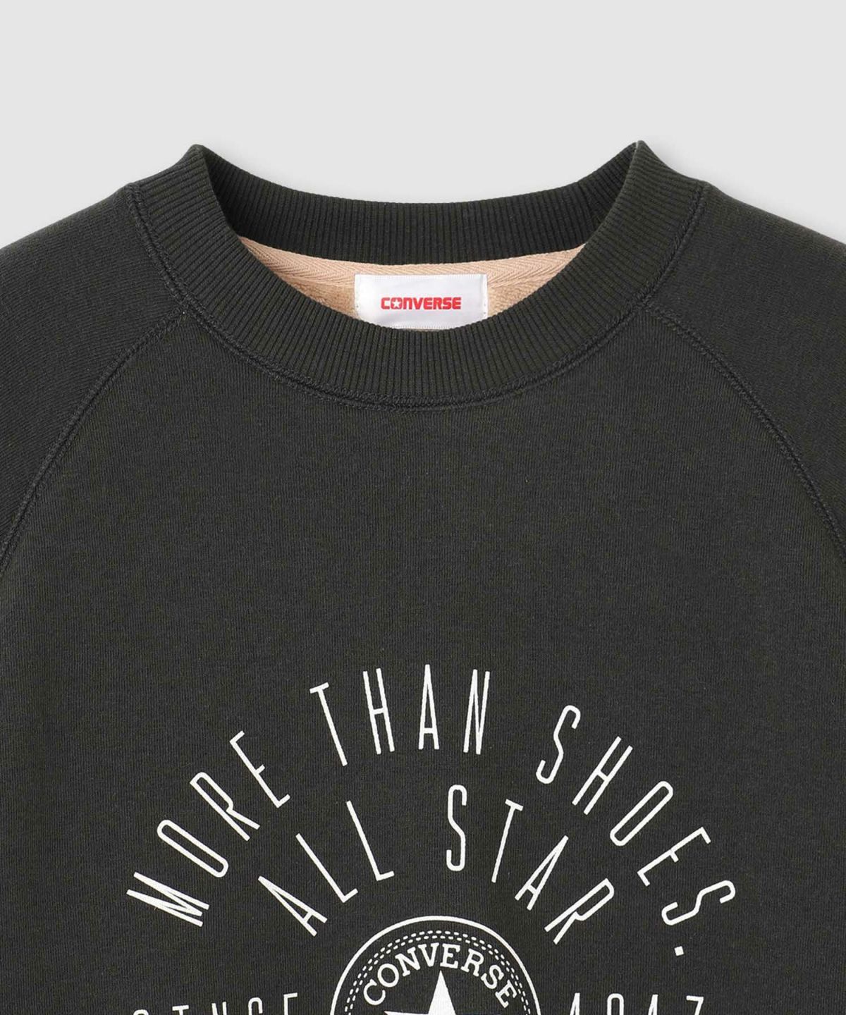 CONVERSE フロントシューズ刺繍裏シャギートレーナー レディース