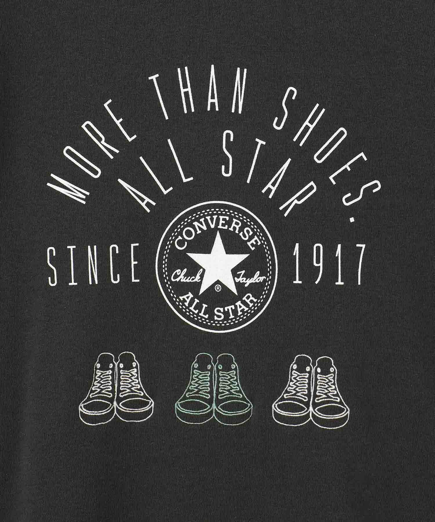 CONVERSE フロントシューズ刺繍裏シャギートレーナー レディース