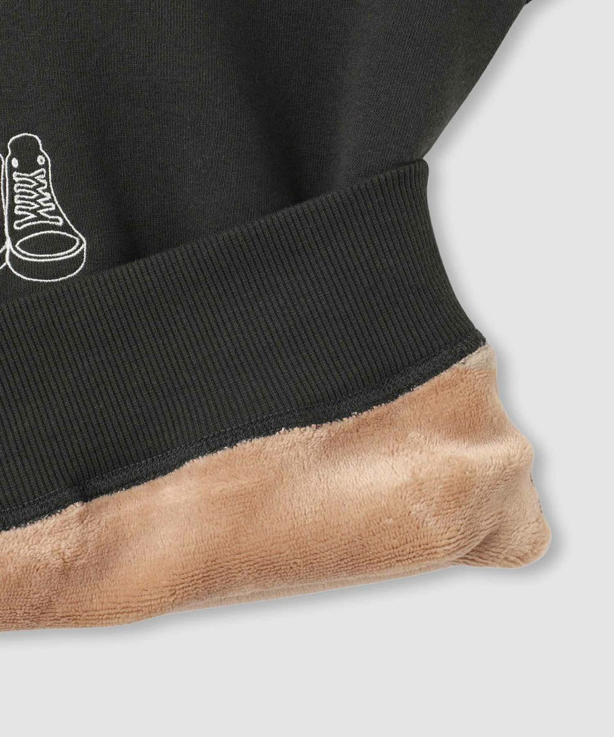 CONVERSE フロントシューズ刺繍裏シャギートレーナー レディース