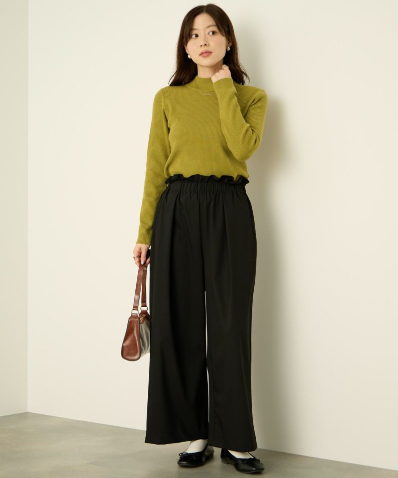 リブハイネックプルオーバー レディース商品画像-11