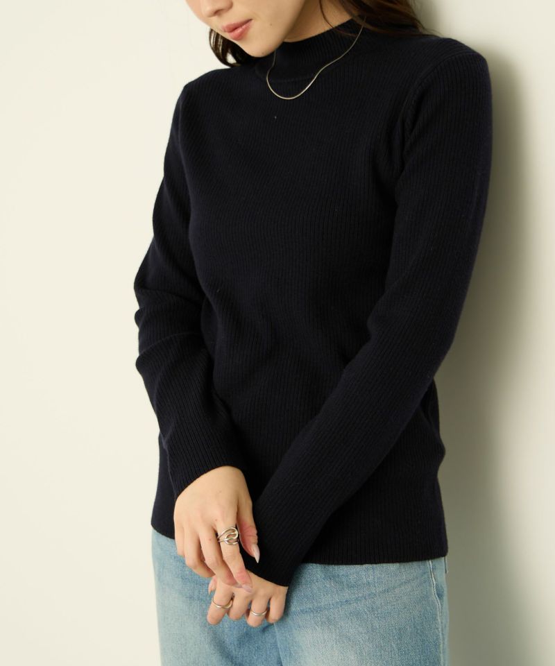 リブハイネックプルオーバー レディース商品画像-12