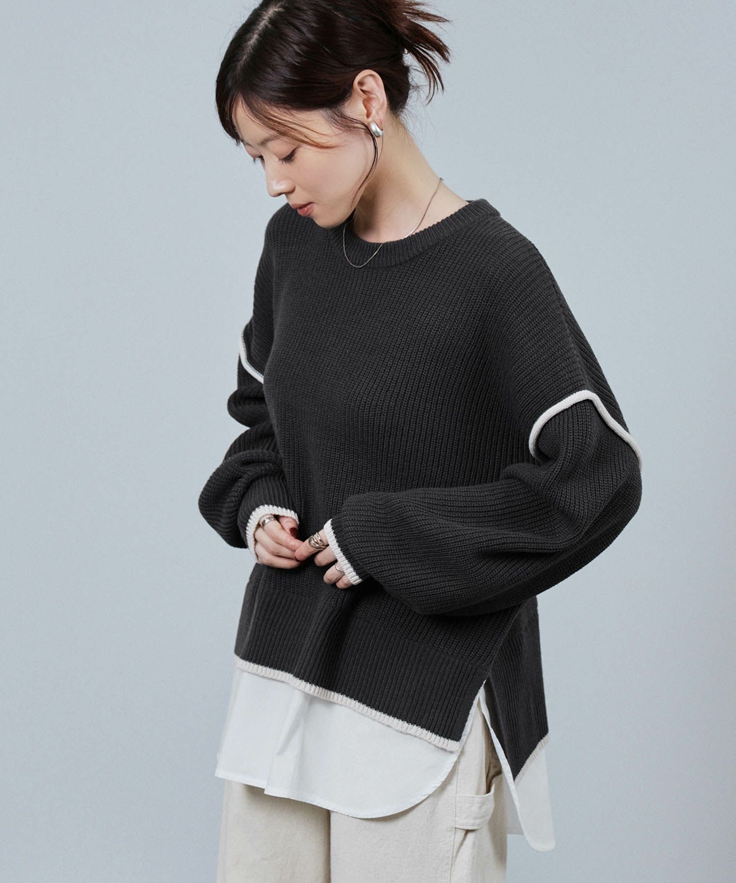 [さらに50%OFF]nAvy  時短 クルーニット レディース商品画像-3