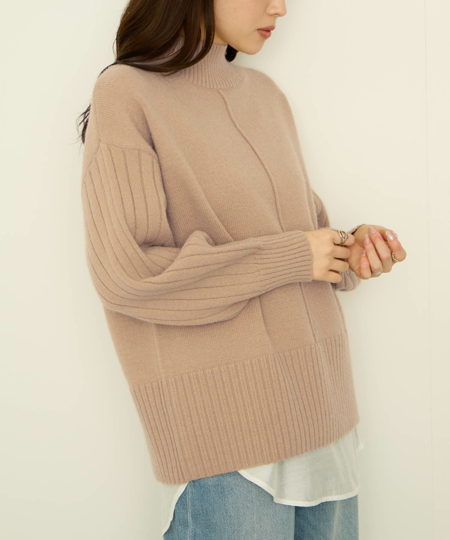 [さらに50%OFF]nAvy もちり もちもち ハイネックニット レディース商品画像-3