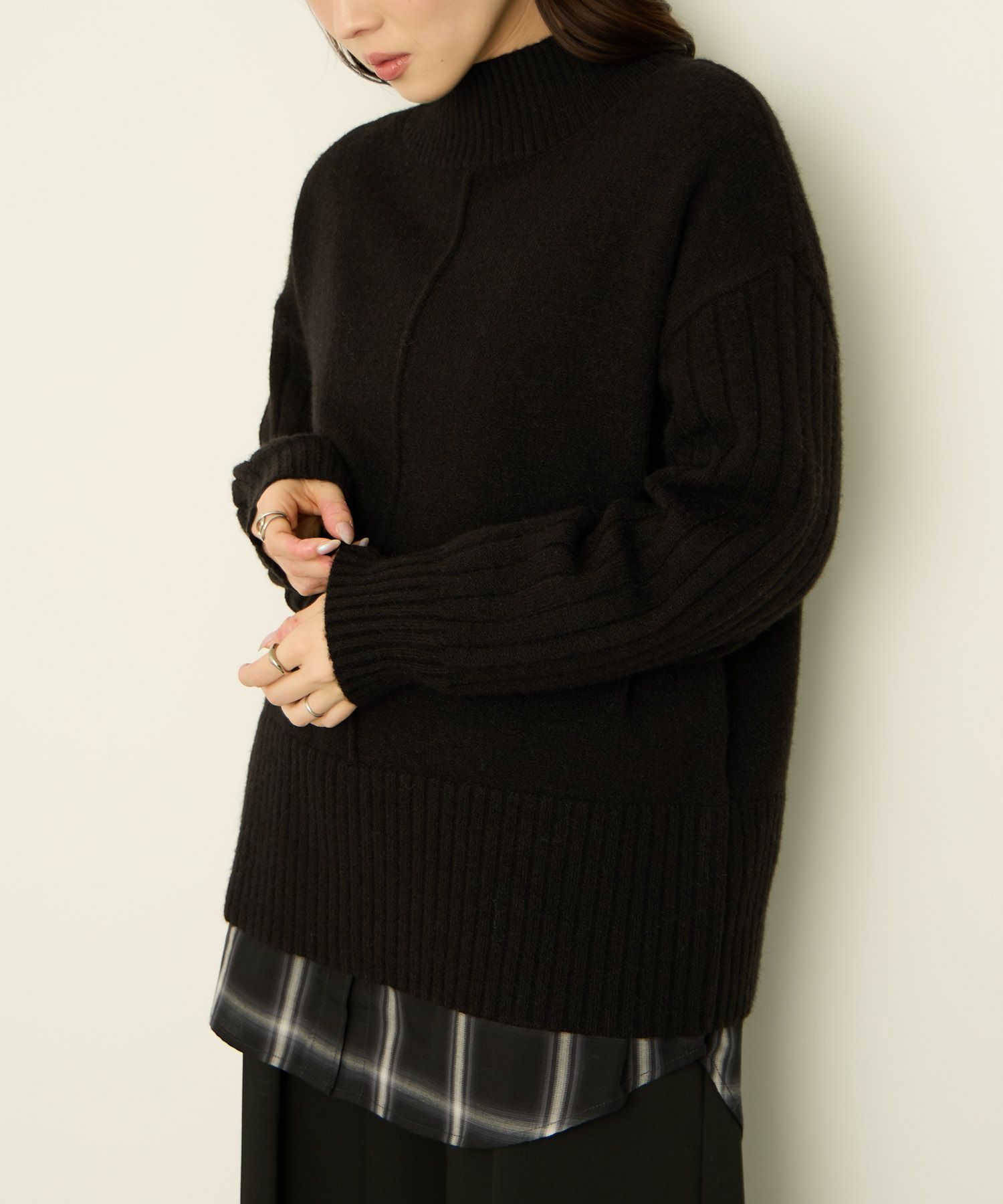 [さらに50%OFF]nAvy もちり もちもち ハイネックニット レディース商品画像-6