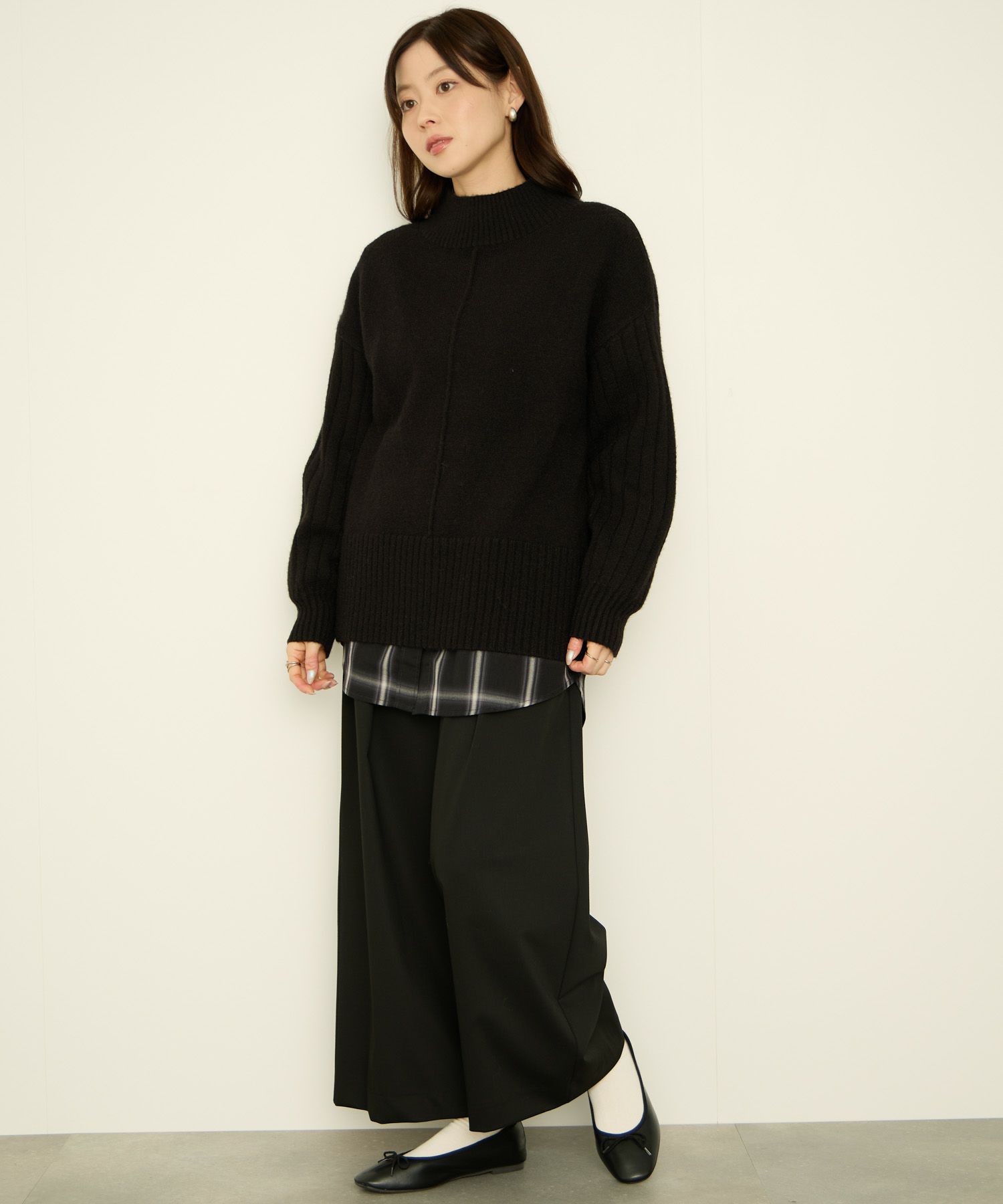 [さらに50%OFF]nAvy もちり もちもち ハイネックニット レディース商品画像-8