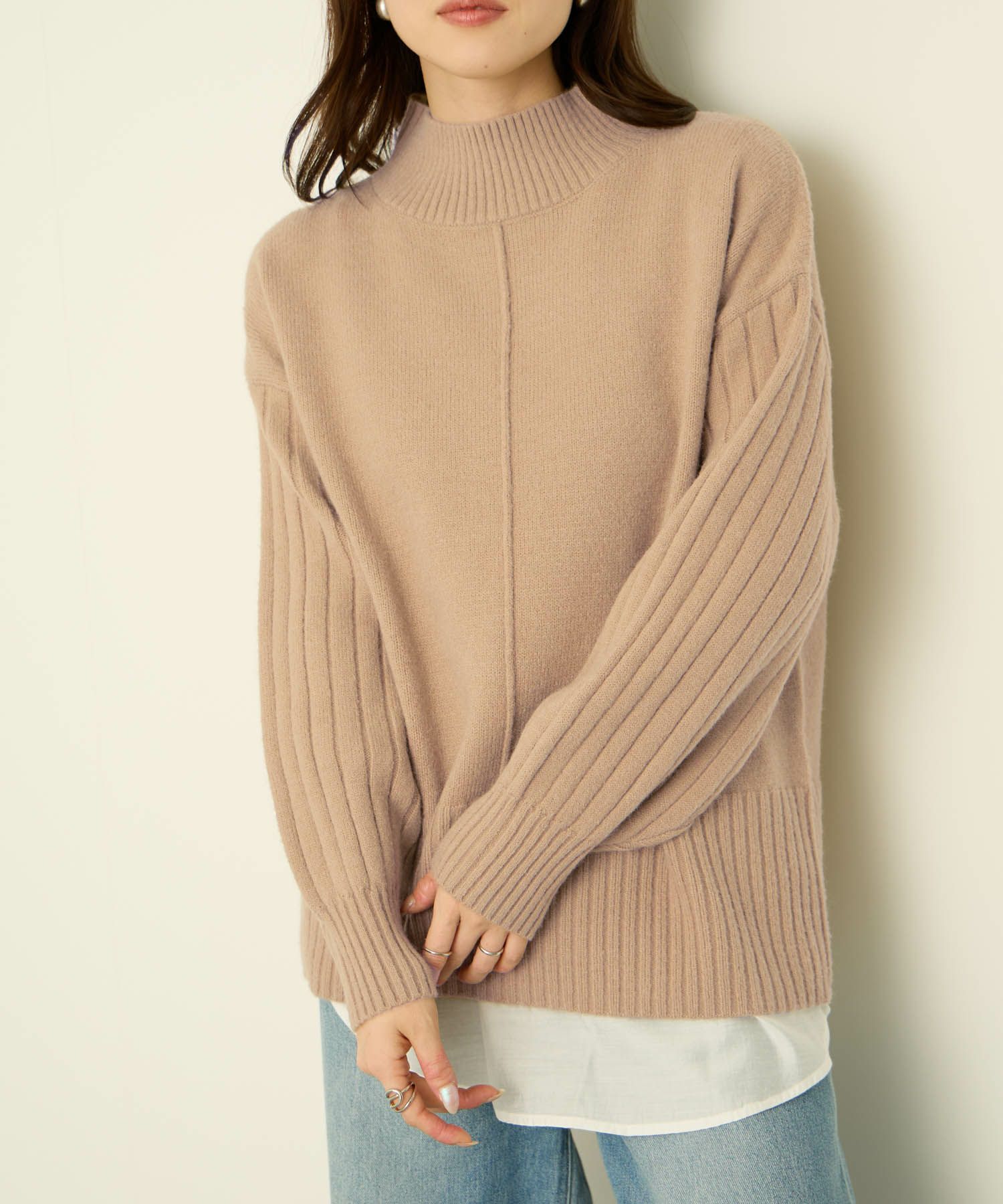 [さらに50%OFF]nAvy もちり もちもち ハイネックニット レディース商品画像-11