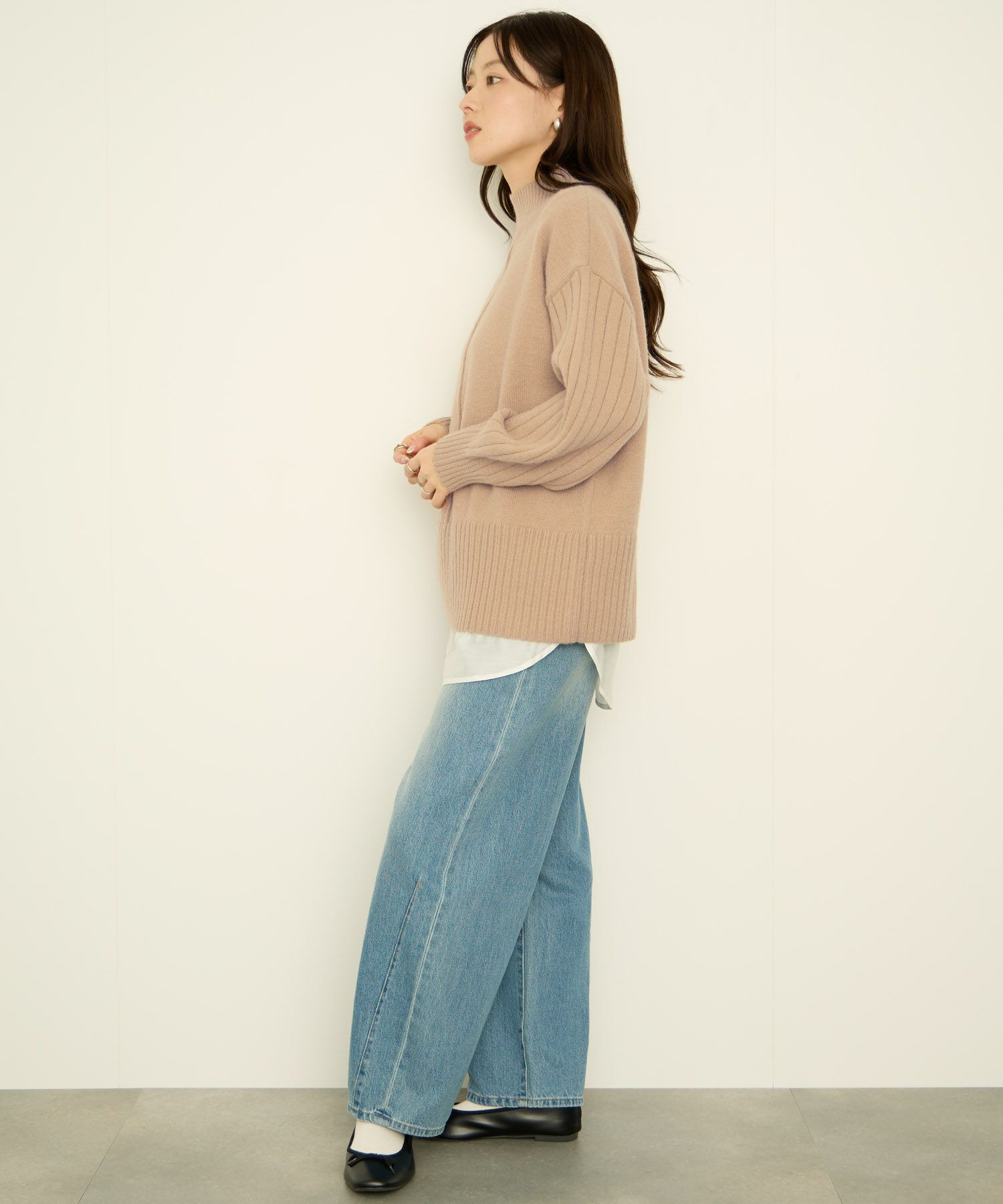 nAvy もちり もちもち ハイネックニット レディース