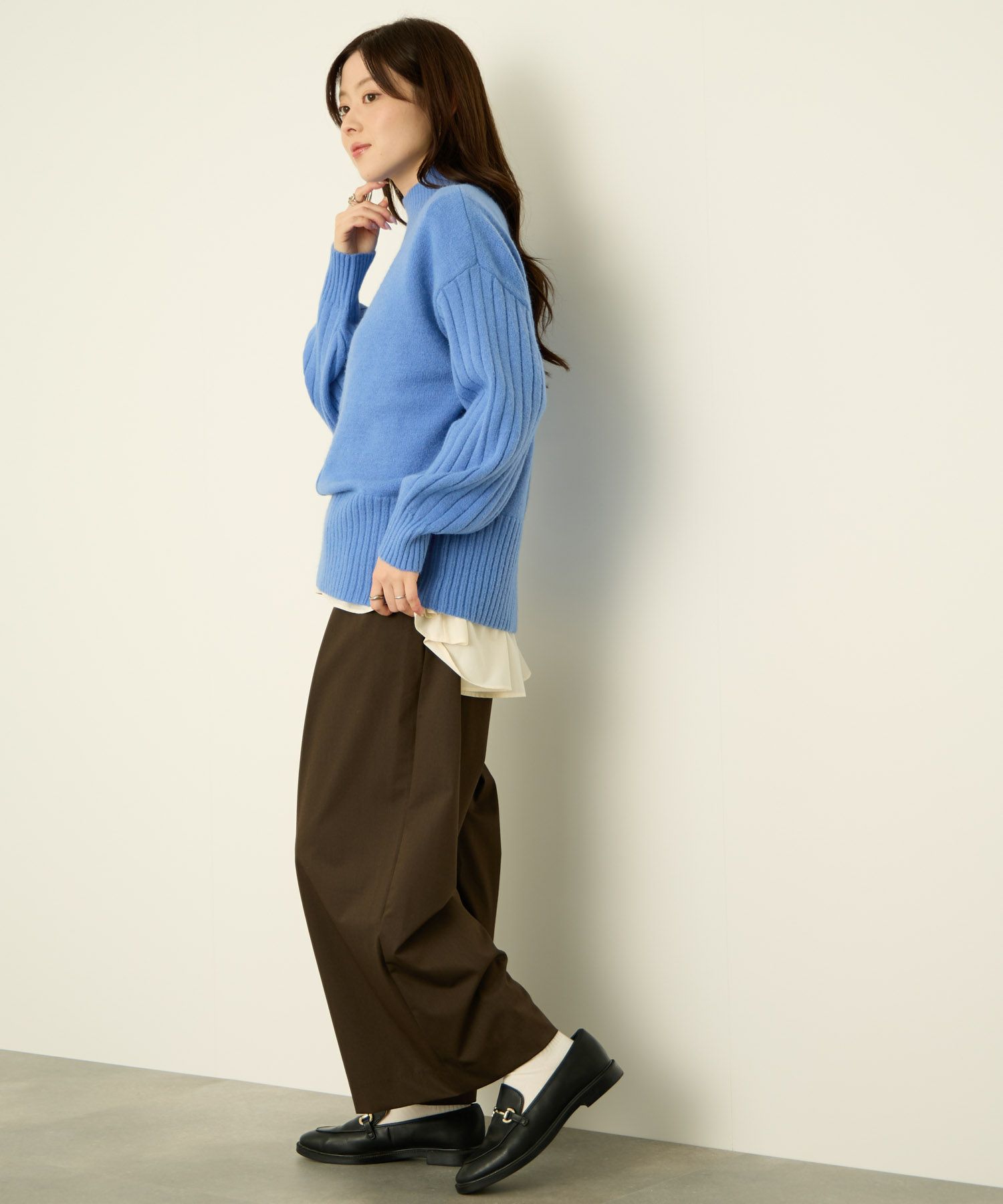 [さらに50%OFF]nAvy もちり もちもち ハイネックニット レディース商品画像-15
