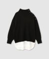nAvy 時短 ボタンハイネックニット レディース