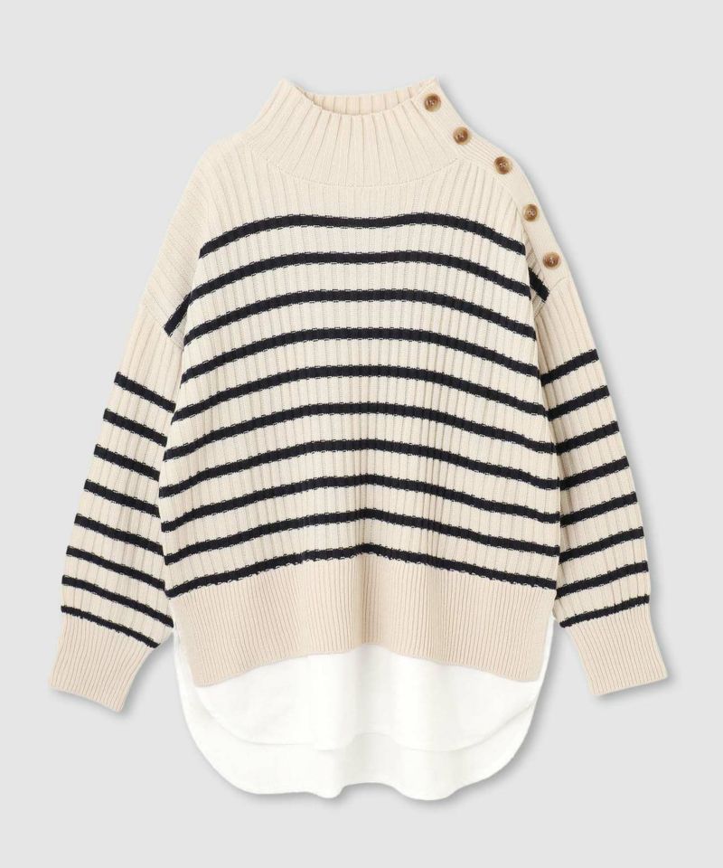 nAvy  時短 ボタンハイネックニット レディース商品画像-5