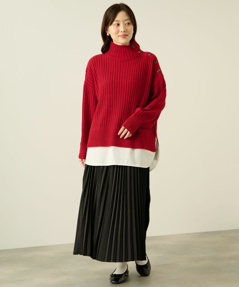 nAvy 時短 ボタンハイネックニット レディース商品画像-8