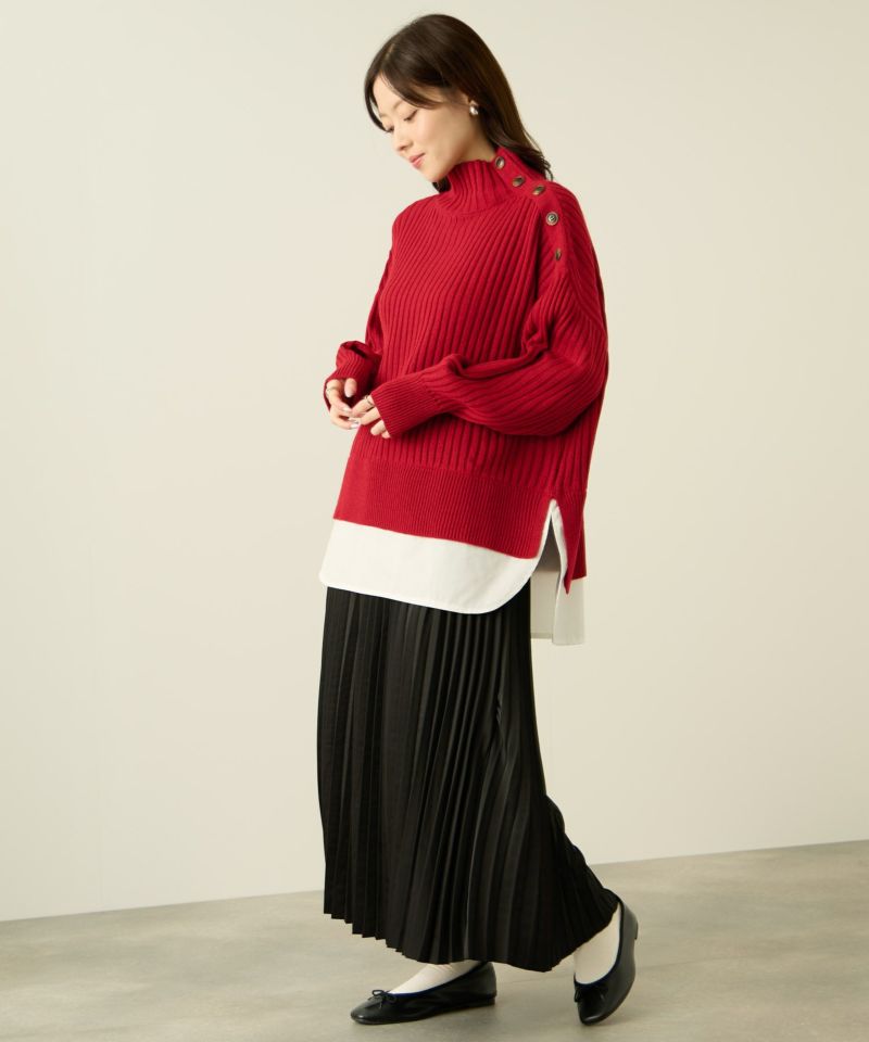 nAvy  時短 ボタンハイネックニット レディース商品画像-9