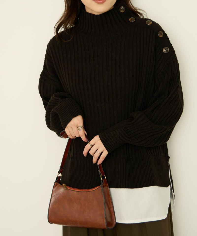 nAvy  時短 ボタンハイネックニット レディース商品画像-10