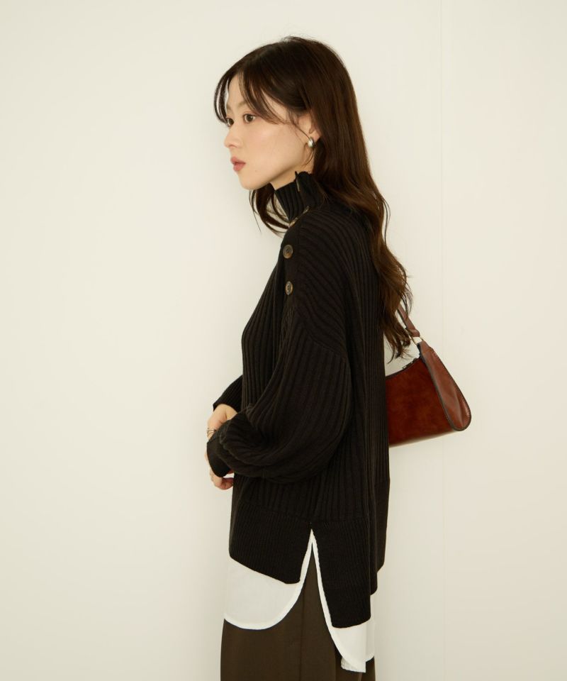 nAvy  時短 ボタンハイネックニット レディース商品画像-11