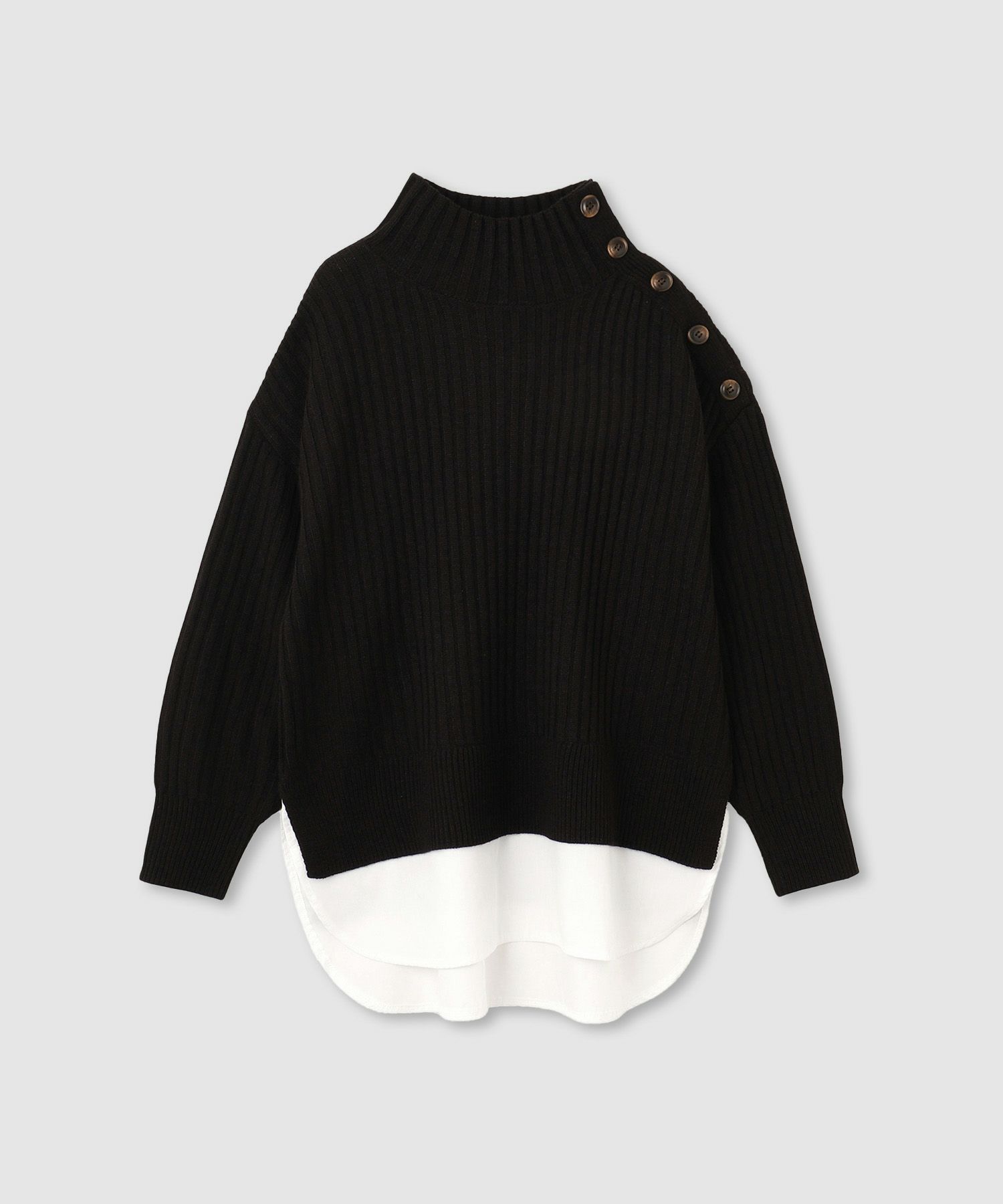 nAvy 時短 ボタンハイネックニッnAvy 時短 ボタンハイネックニット レディースト レディース