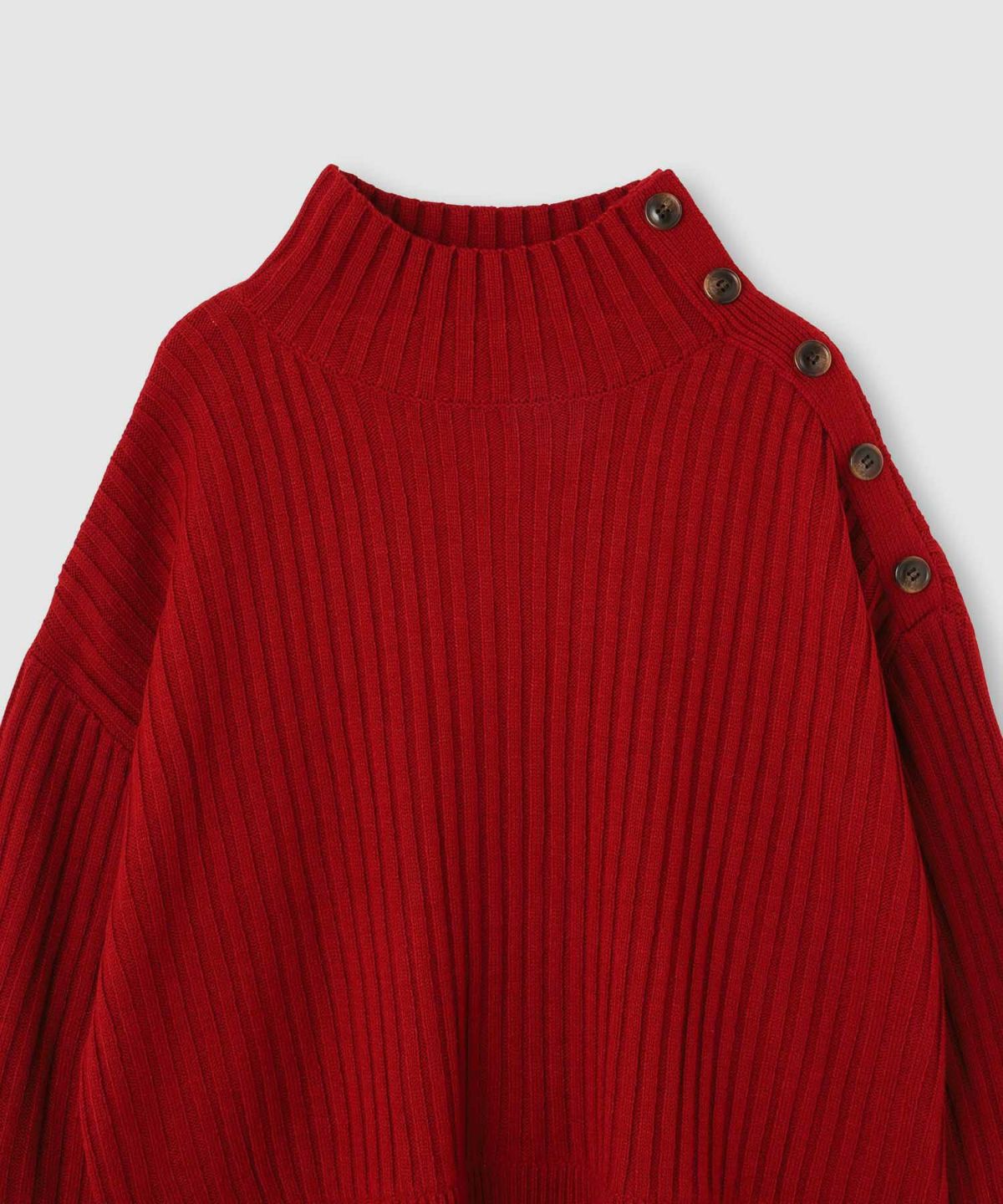 nAvy 時短 ボタンハイネックニット レディース