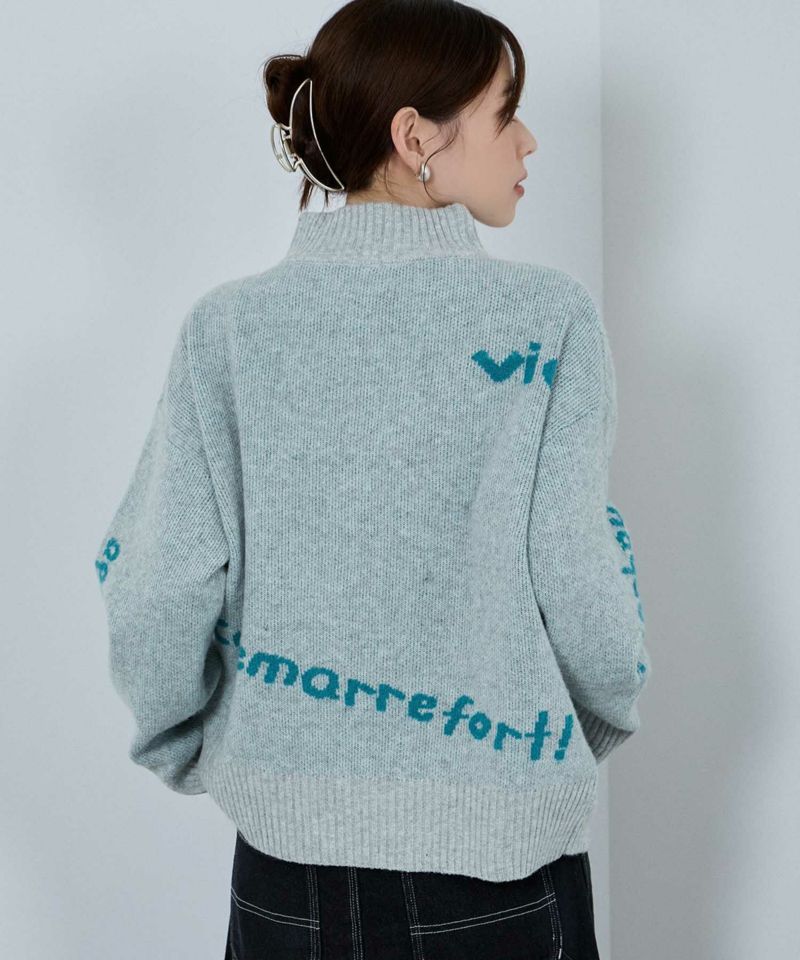 [値下げ]nAvy もちり もちもち 総柄ハイネックニット レディース商品画像-4