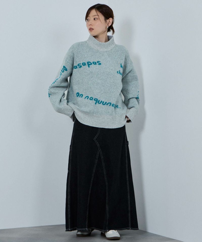 [値下げ]nAvy もちり もちもち 総柄ハイネックニット レディース商品画像-6