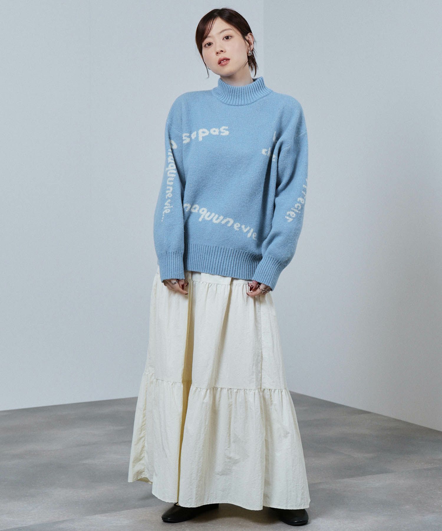 nAvy もちり もちもち 総柄ハイネックニット レディース商品画像-10