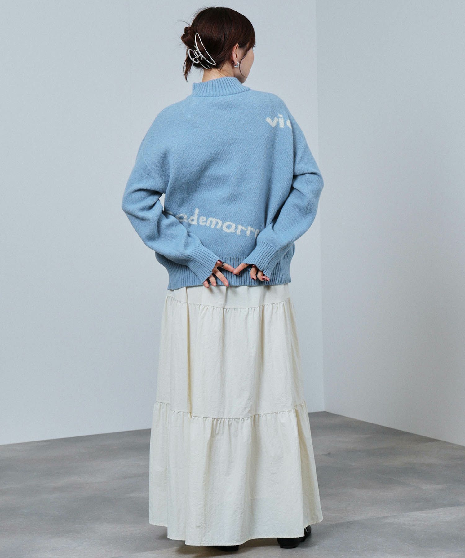 nAvy もちり もちもち 総柄ハイネックニット レディース