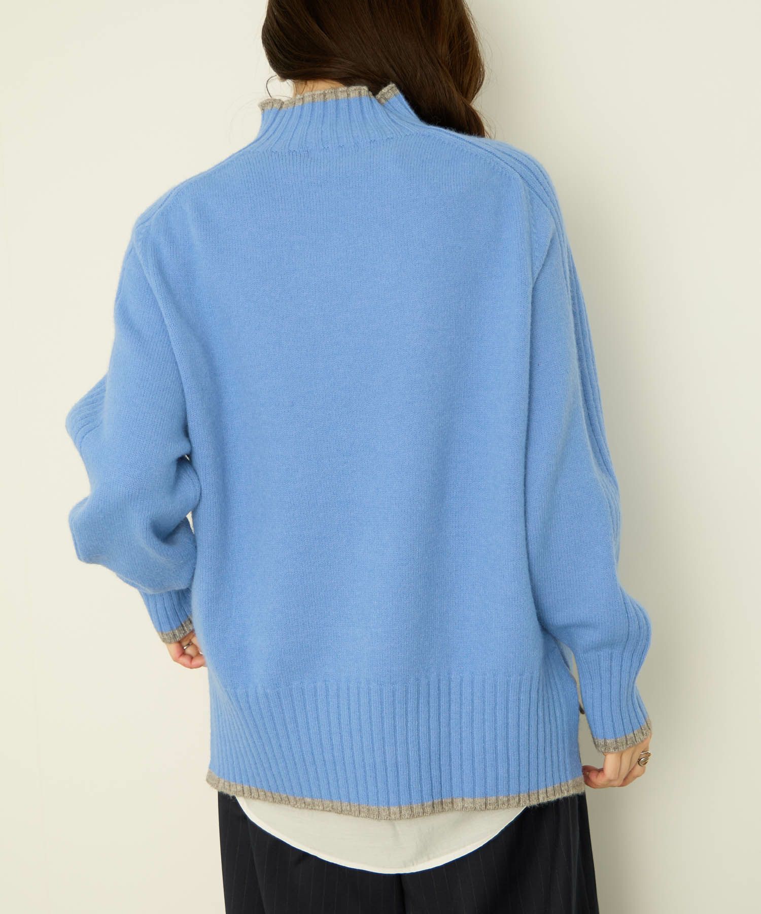 [さらに50%OFF]nAvy もちり もちもち 配色ハイネックニット レディース商品画像-6