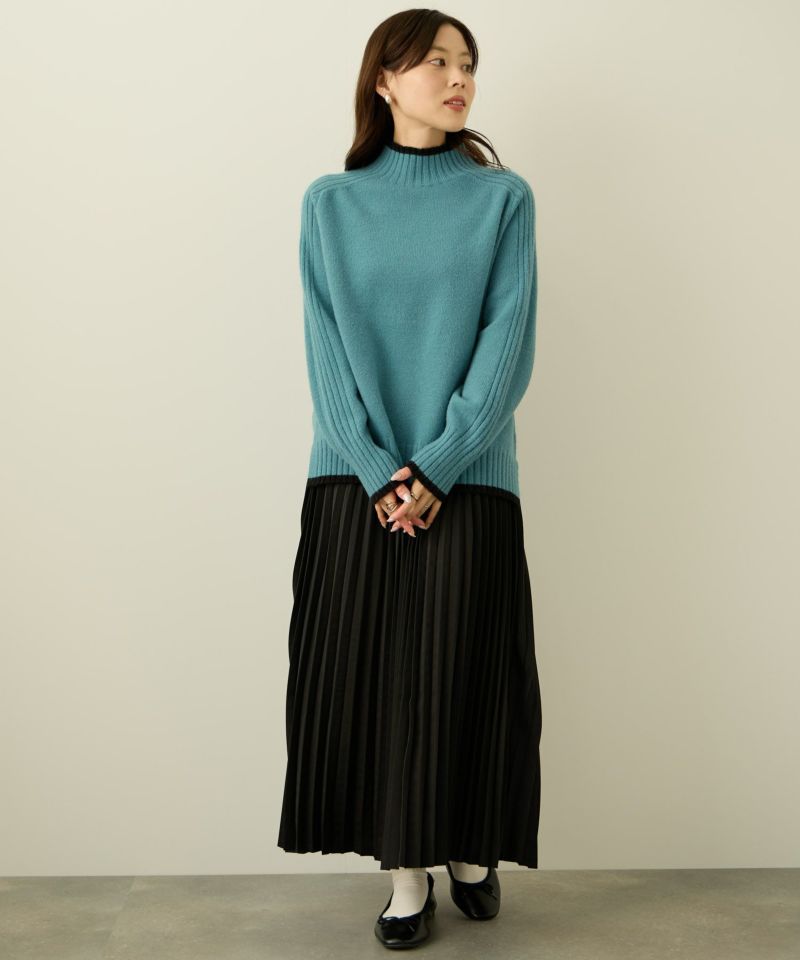 nAvy もちり もちもち 配色ハイネックニット レディース商品画像-10