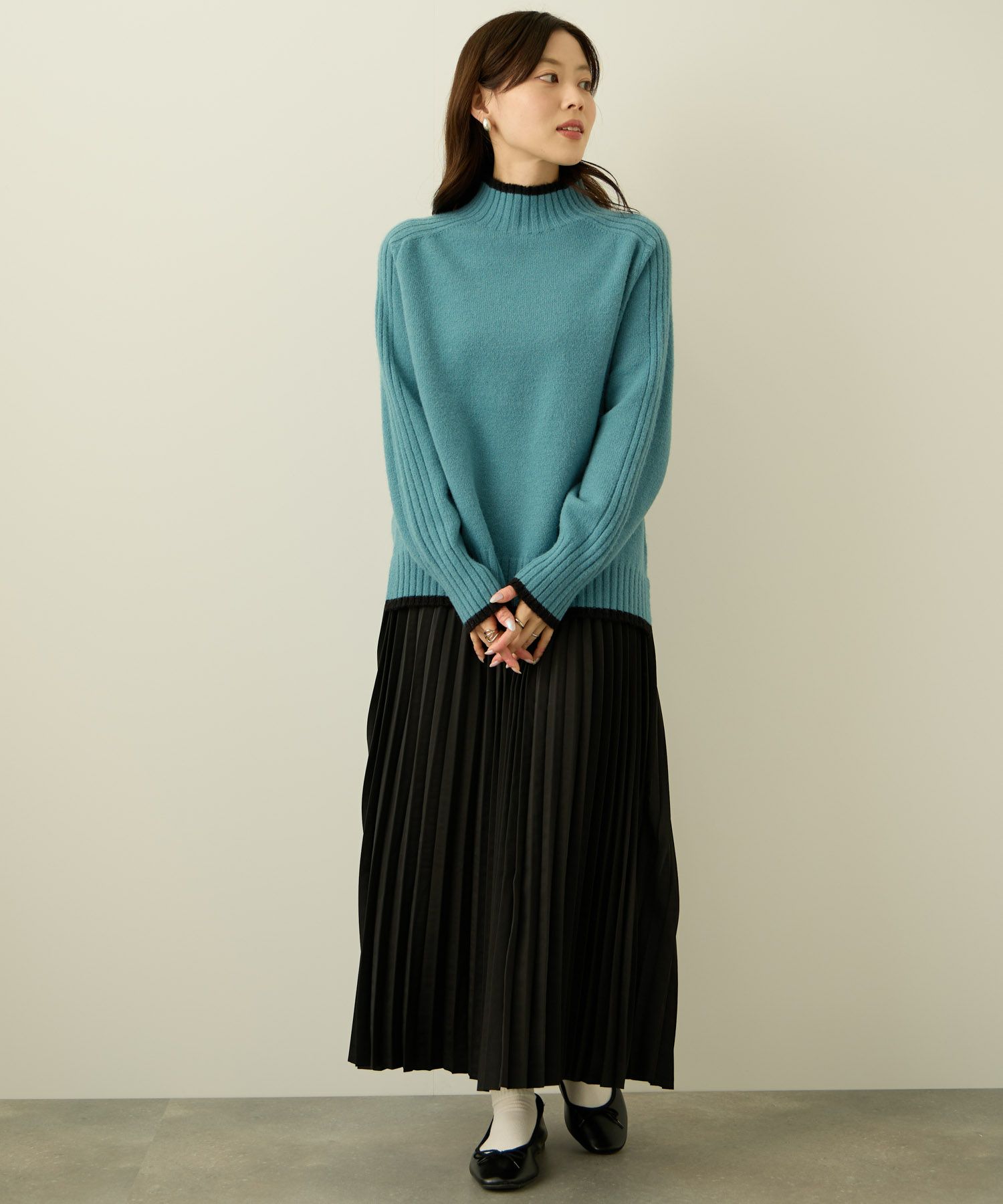 [さらに50%OFF]nAvy もちり もちもち 配色ハイネックニット レディース商品サムネイル-10