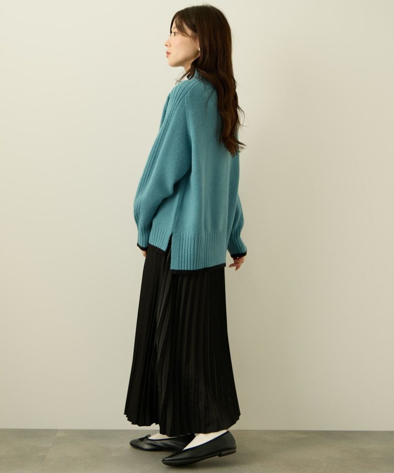 nAvy もちり もちもち 配色ハイネックニット レディース商品画像-11