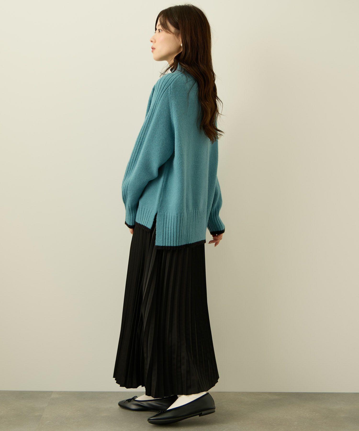 [さらに50%OFF]nAvy もちり もちもち 配色ハイネックニット レディース商品サムネイル-11