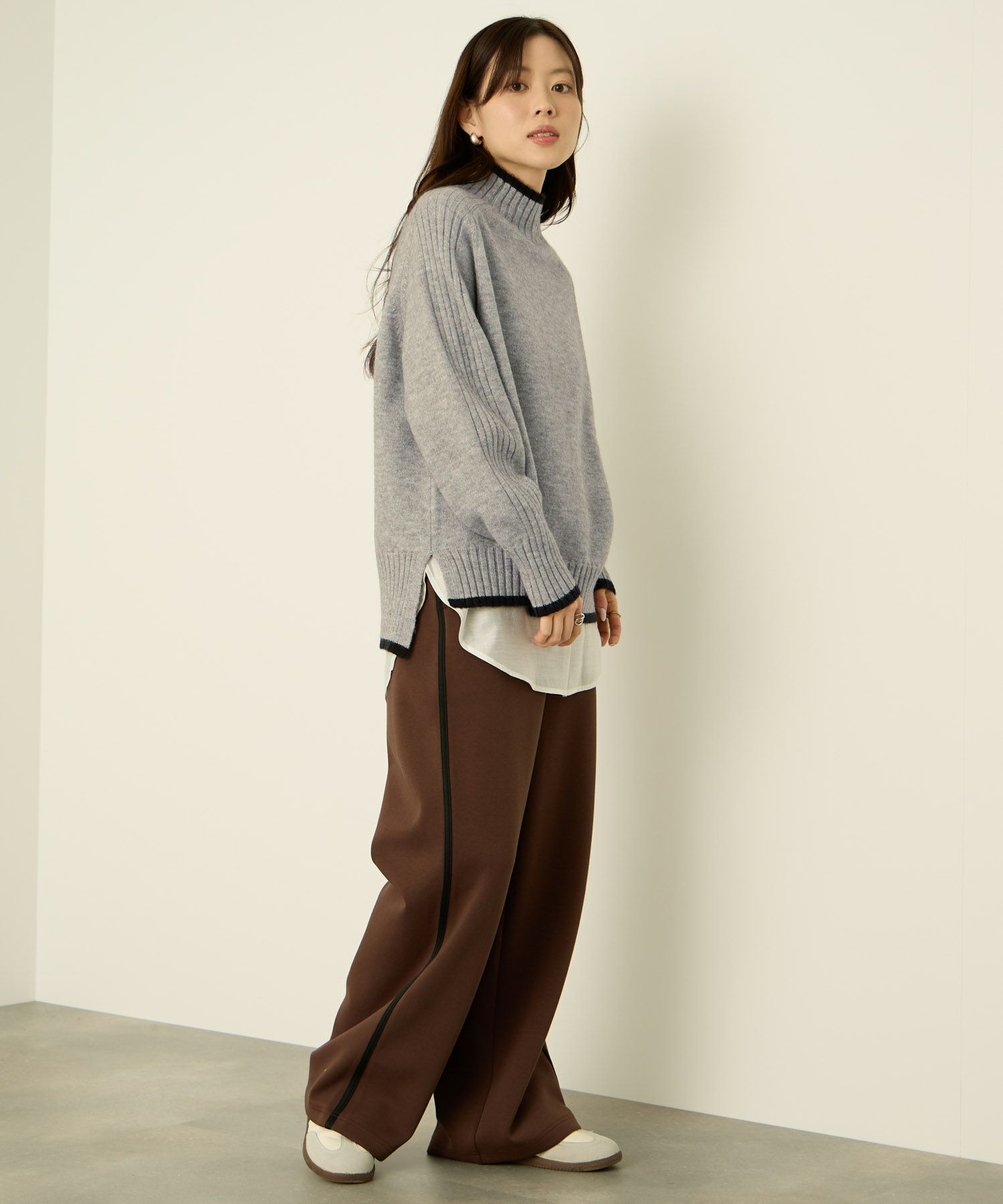 [さらに50%OFF]nAvy もちり もちもち 配色ハイネックニット レディース商品サムネイル-13