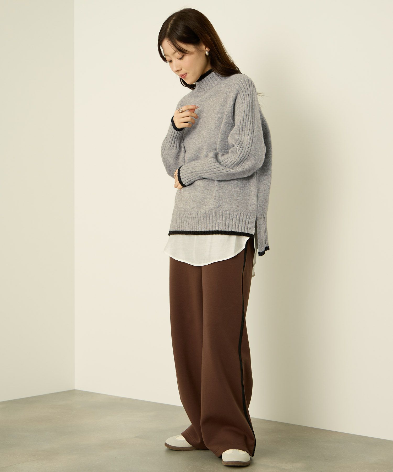 [さらに50%OFF]nAvy もちり もちもち 配色ハイネックニット レディース商品サムネイル-14