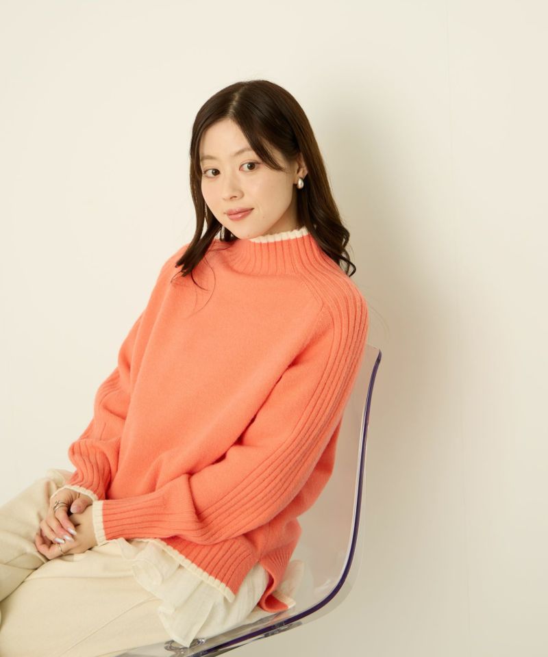 nAvy もちり もちもち 配色ハイネックニット レディース商品画像-15