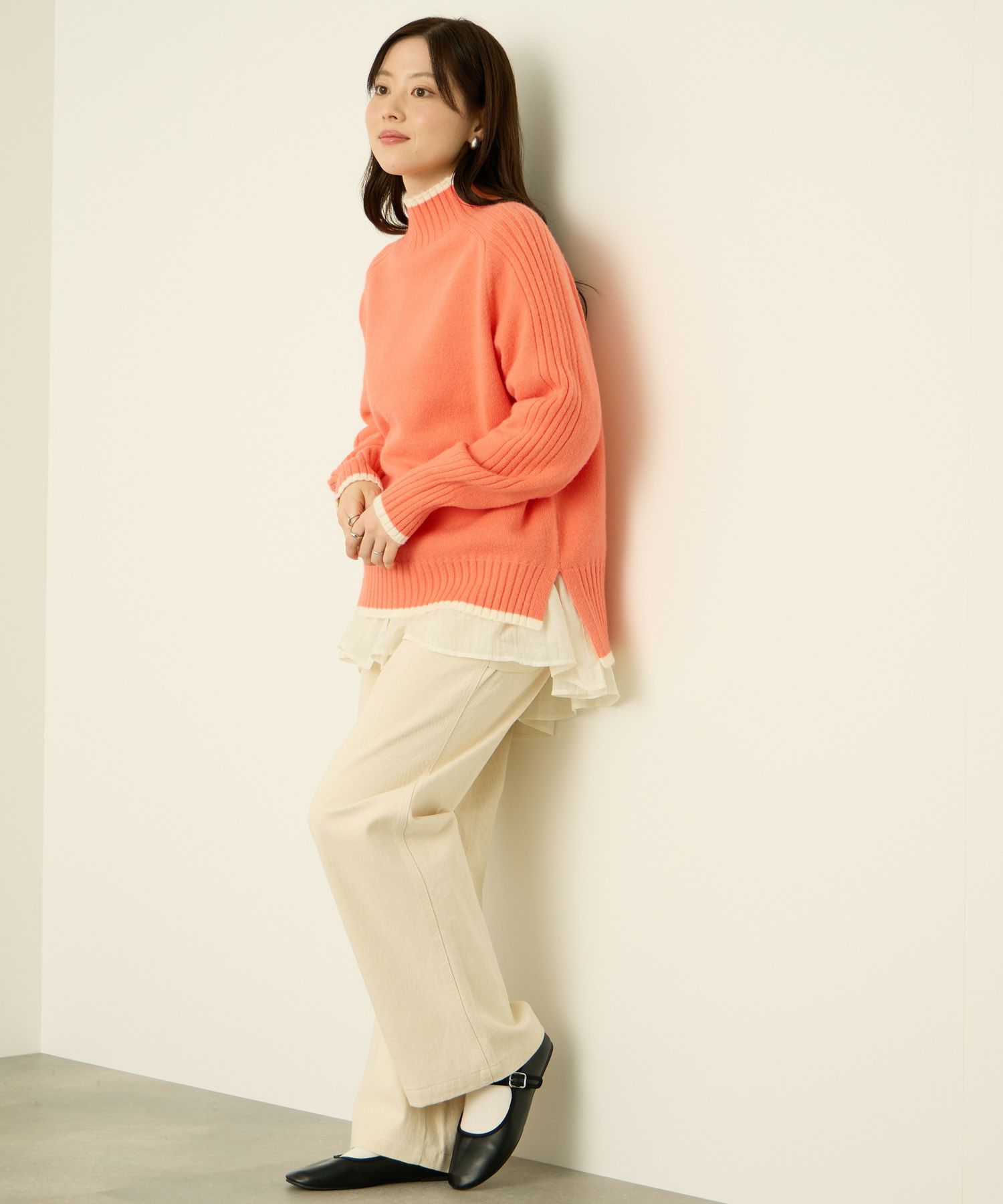 [さらに50%OFF]nAvy もちり もちもち 配色ハイネックニット レディース商品サムネイル-16